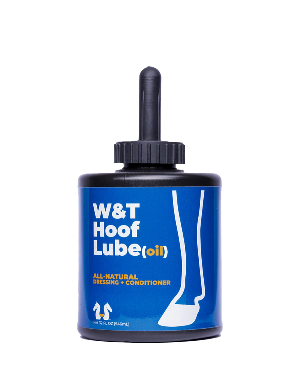 32 oz: Walking & Talking Hoof Oil 32oz with built-in brush for easy daily hoof care and healthy hooves.