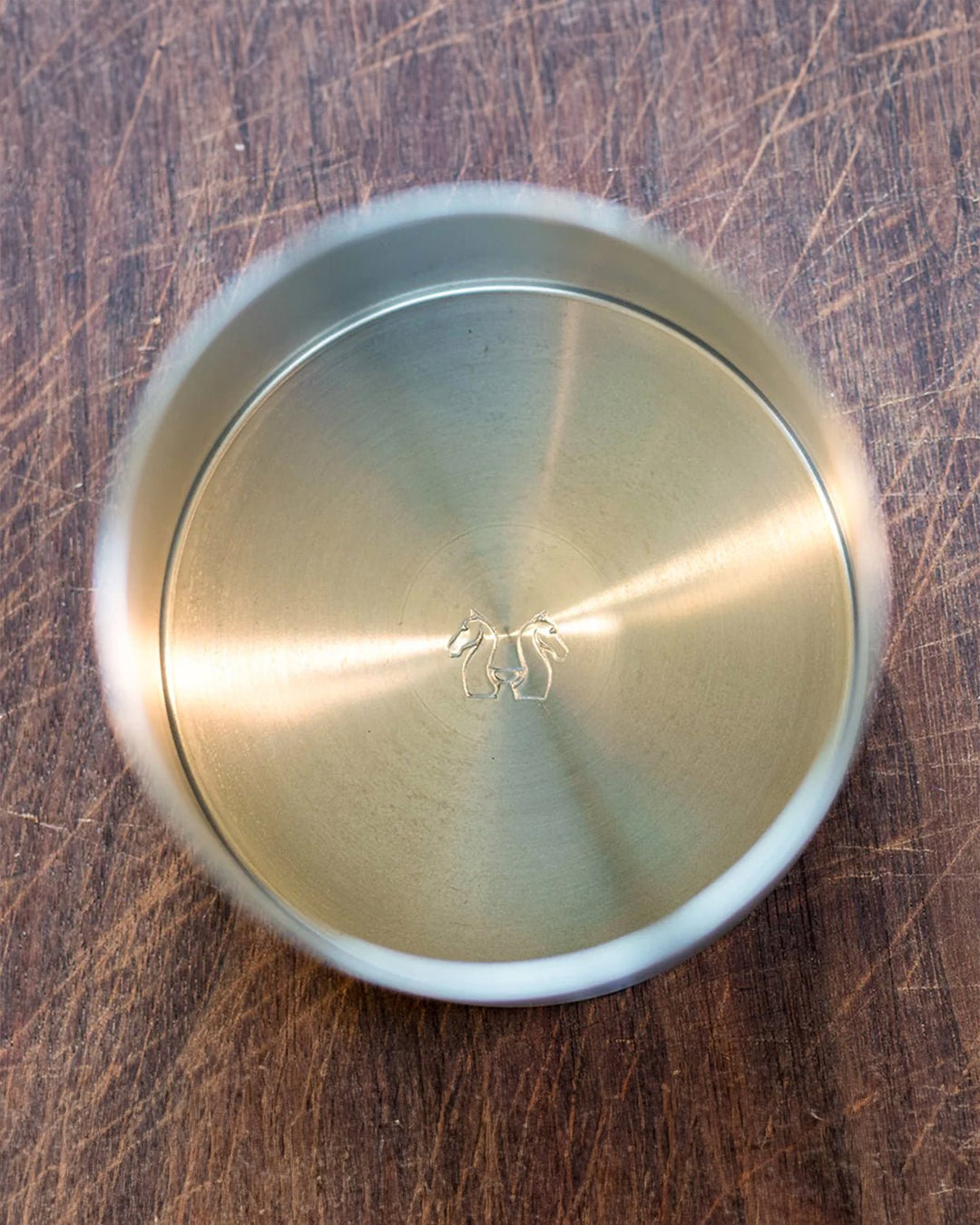 Stainless steel Bourbon Cup with Walking & Talking logo stamped inside, official Karl Cook Fan Merch.
